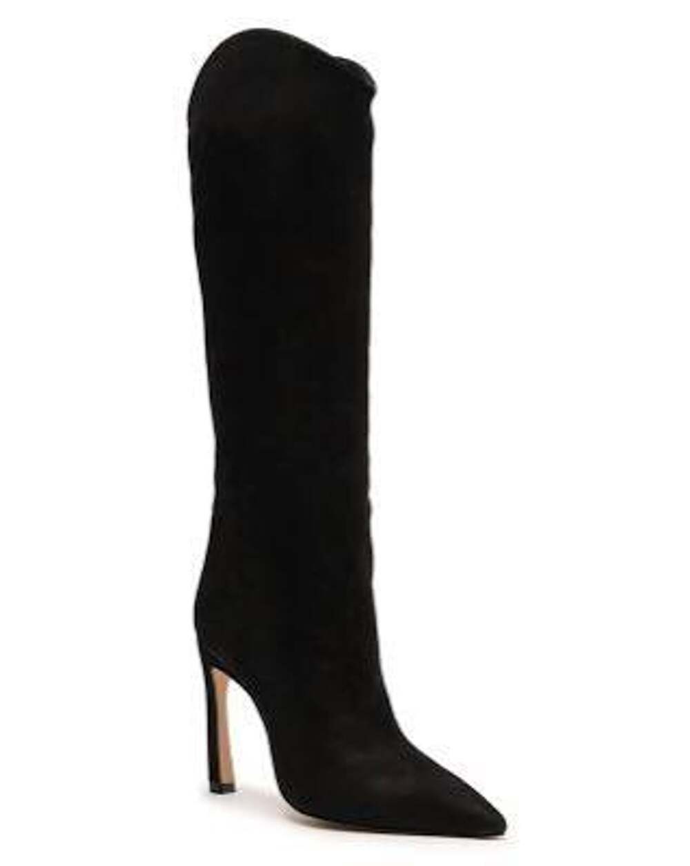SCHUTZ Black Maryana High Heel BootSculpt Pointed Toe Shoe Nubuck Leather Sz 9